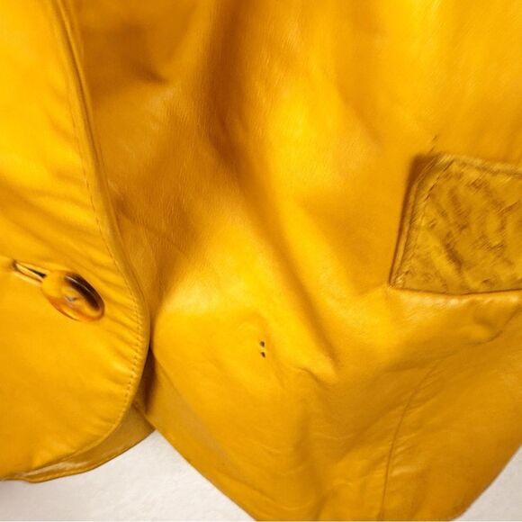 Vintage Orange 80s Leather Dolman Oversized Jacket Coat Size Medium 8/10 - Picture 5 of 12